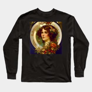 Christmas - AI - Art Nouveau Long Sleeve T-Shirt